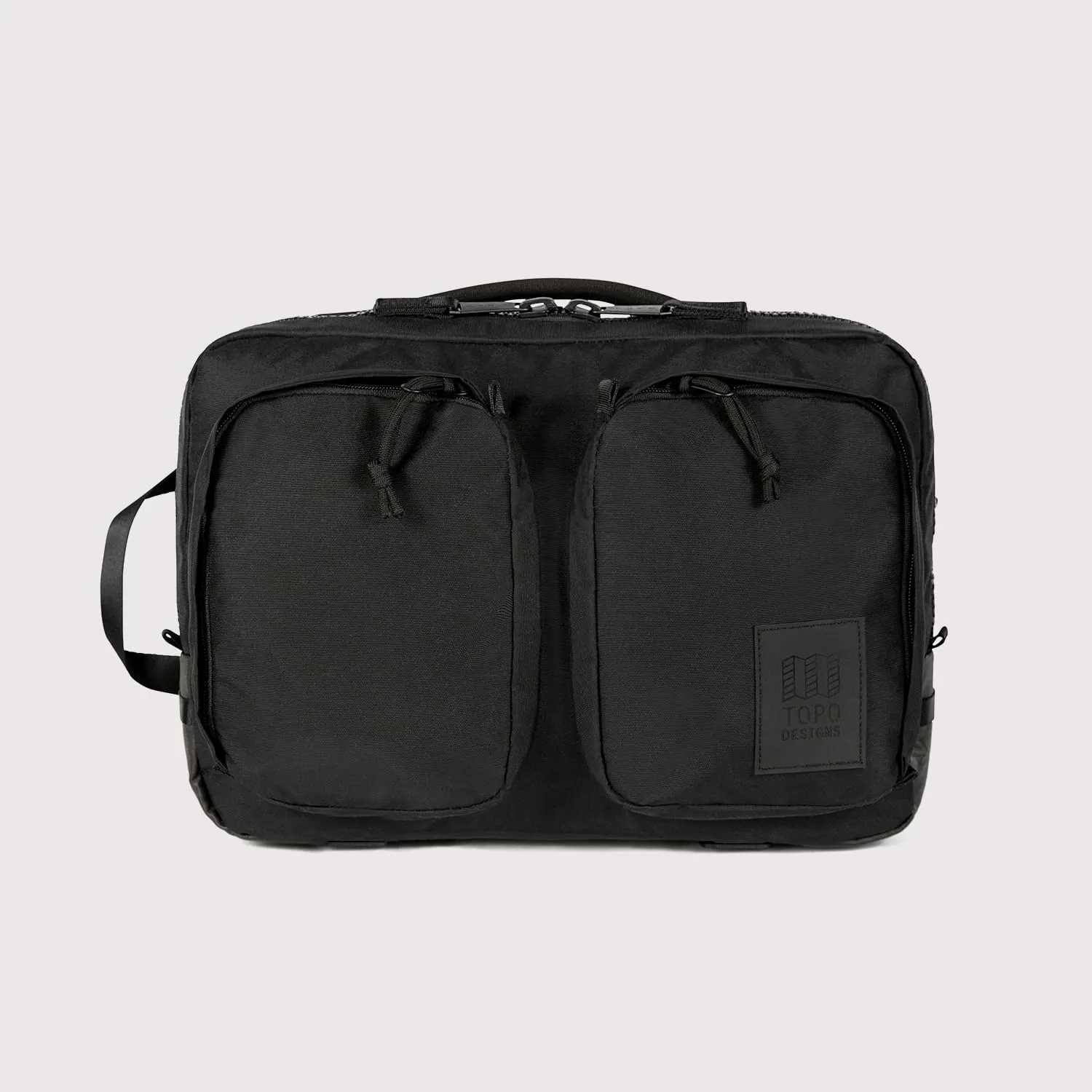 Topo Designs Global Briefcase - Bold Daily Carry Bag, Commuting Travel Pack with Oversized Zips, Signature Denver Style (Eco-Friendly/Black)