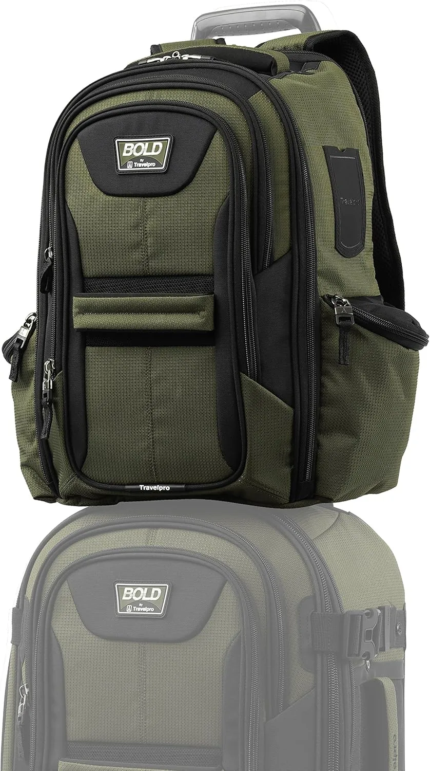 Travelpro Bold Lightweight Laptop Backpack, Olive Green/Black, One Size