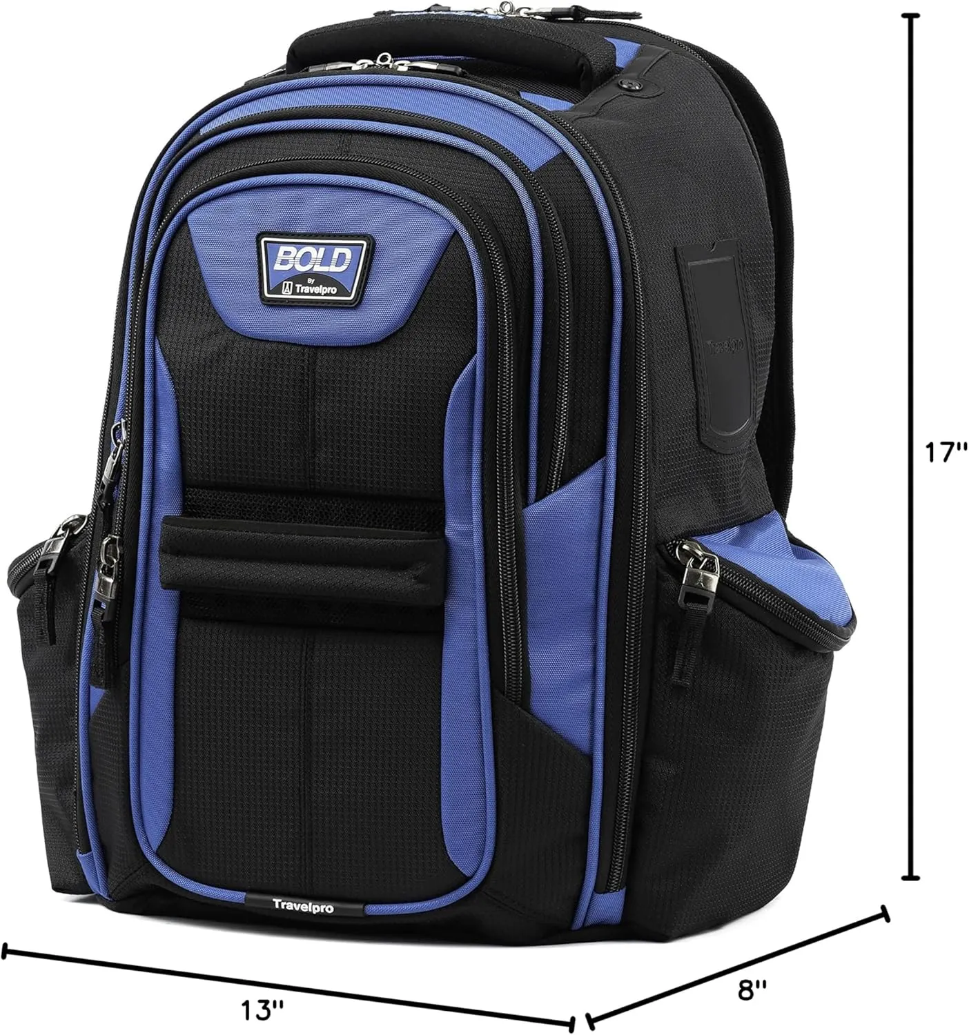 Travelpro Bold Lightweight Rugged Backpack, Fits up to 15.6 inch laptop and tablet sleeve, Blue/Black