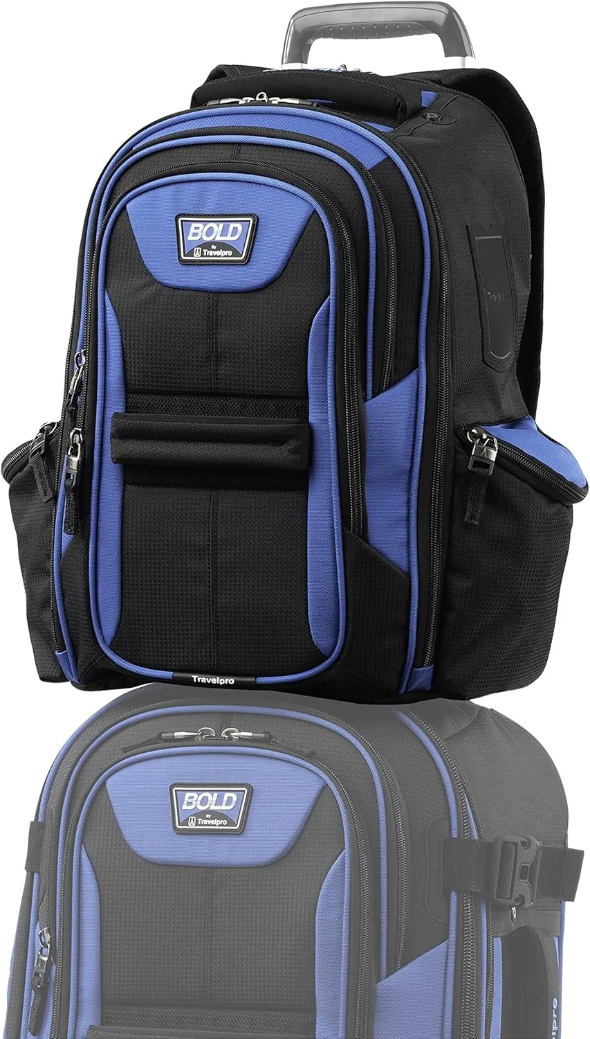 Travelpro Bold Lightweight Rugged Backpack, Fits up to 15.6 inch laptop and tablet sleeve, Blue/Black