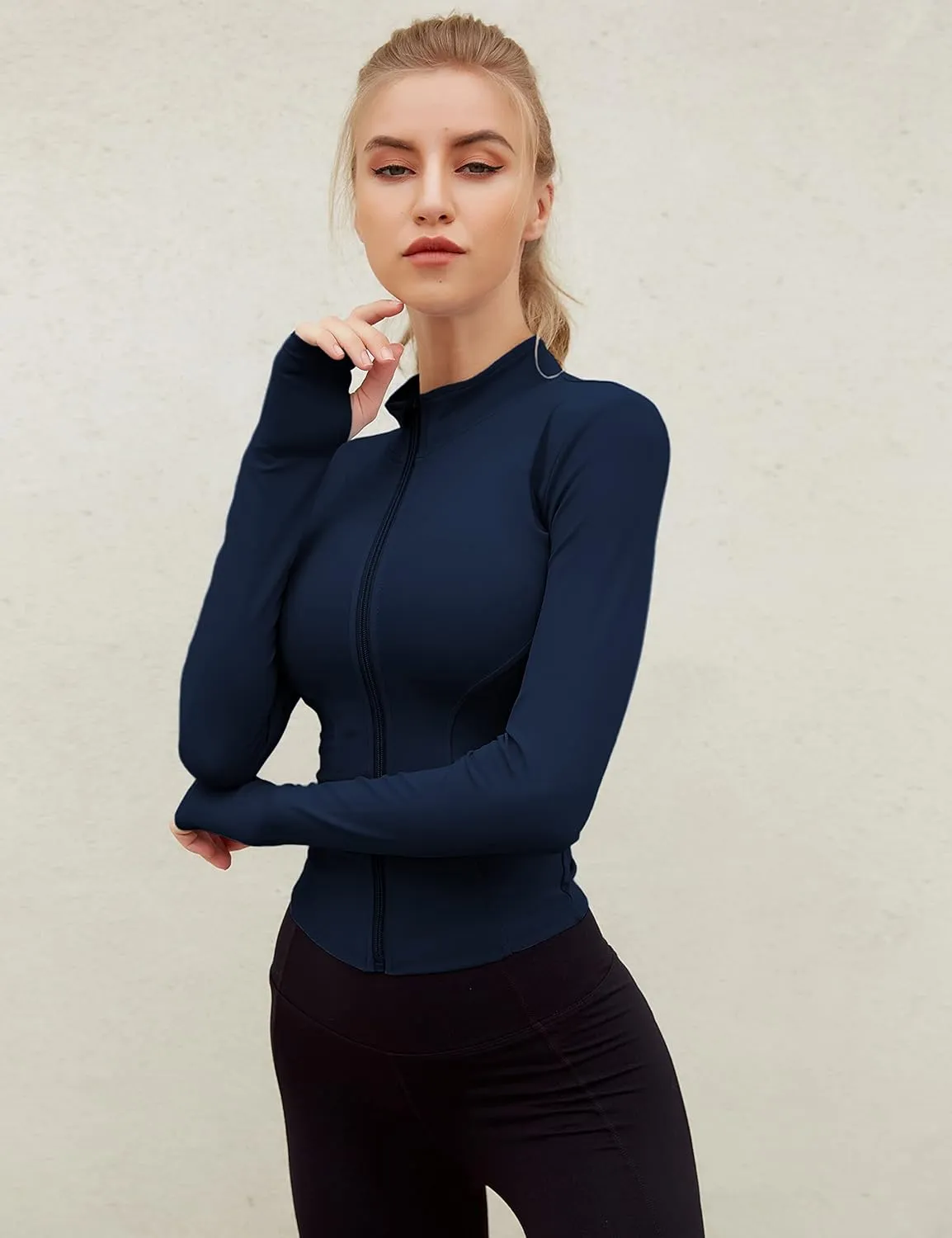 UANEO Workout Tops for Women Cropped Workout Jackets for Women Yoga Athletic Jacket