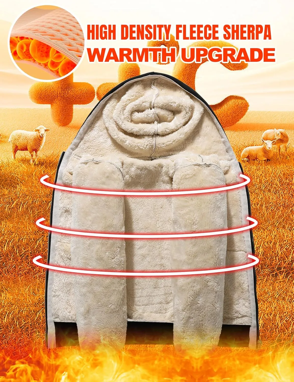 Unisex Boys Girls Sherpa Lined Fleece Jacket Hoodie Kids Warm Winter Zip Up Hooded Sweatshirt Jackets Coat 5-15Y