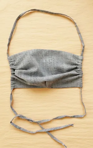 UNISEX Indigo Cotton Mask with Tie-New!