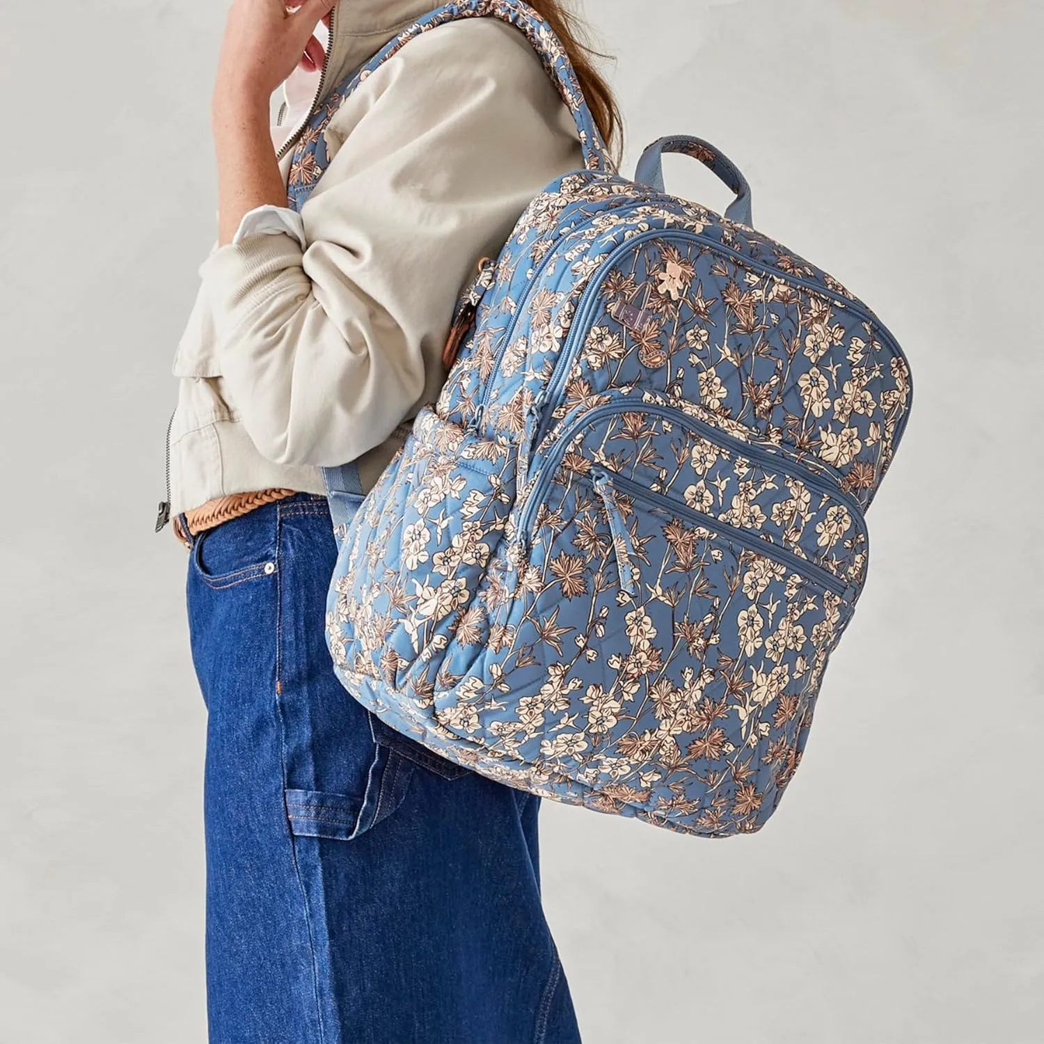 Vera Bradley Performance Twill Large Bancroft Backpack, Larkspur Delphinum