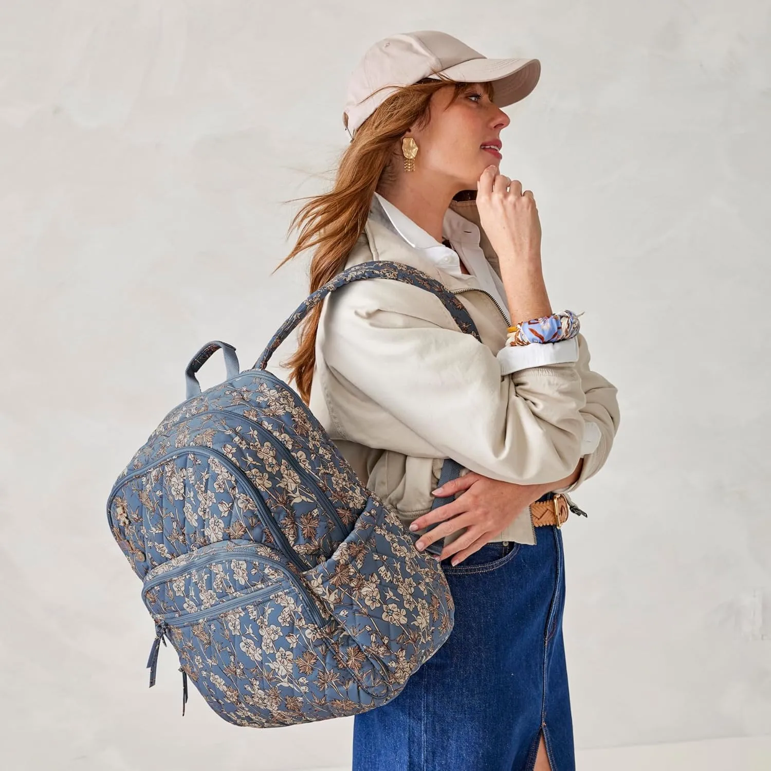 Vera Bradley Performance Twill Large Bancroft Backpack, Larkspur Delphinum