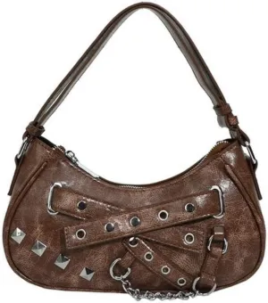 Vintage Y2K Punk Purse, Retro Fashion Gothic Tote Purse