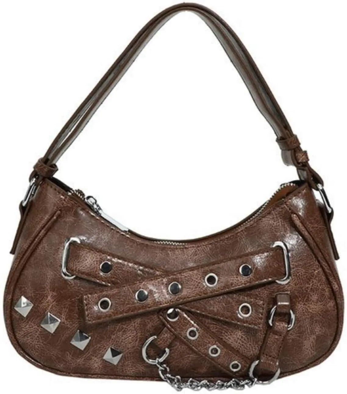 Vintage Y2K Punk Purse, Retro Fashion Gothic Tote Purse