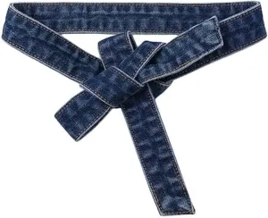 Women Denim Waist Belt Self Tie Waist Band for Pants Jeans Dress