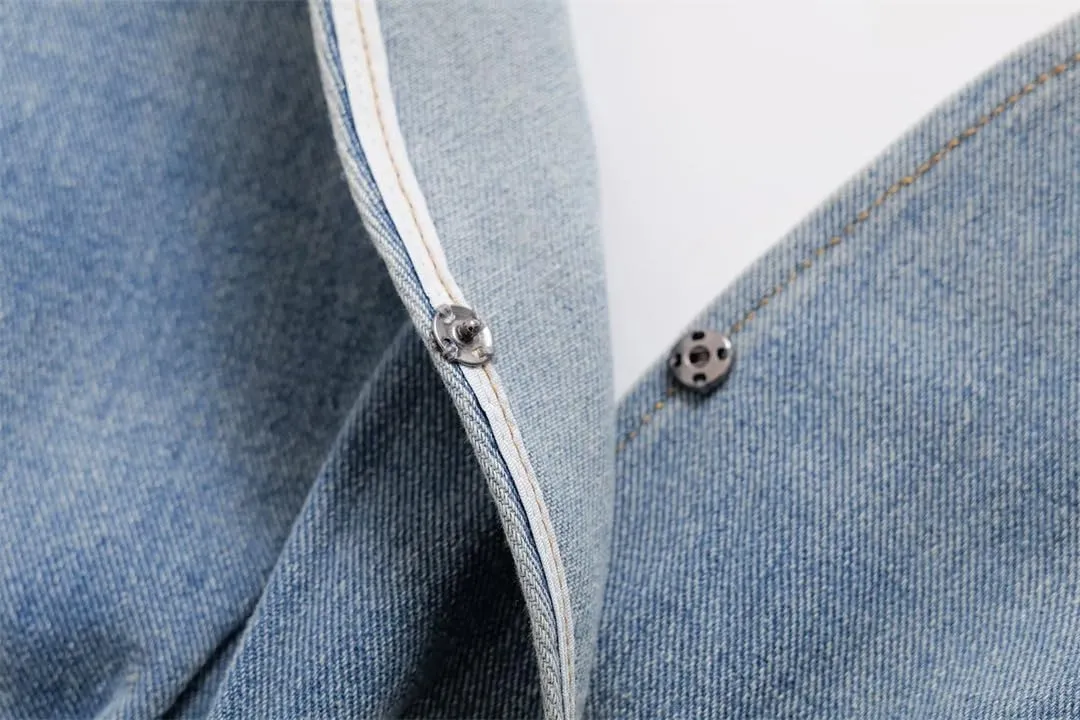 Women Sexy Belt Denim Mini Halter Neck Backless Jeans Dresses