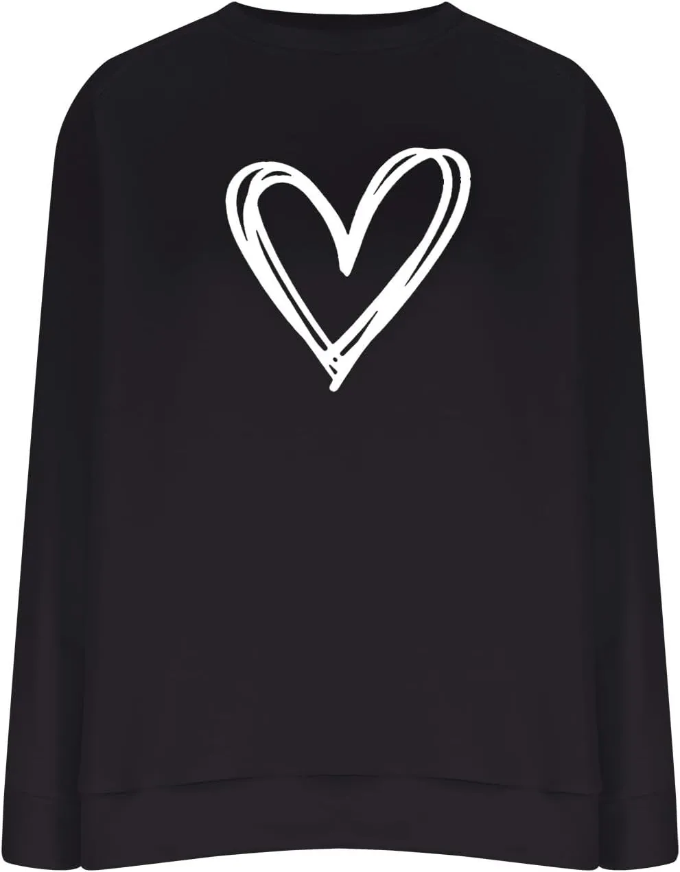 Womens 2024 Winter Oversized Crewneck Sweatshirts Cute Heart Print Tops Casual Loose Long Sleeve Pullover Sweaters