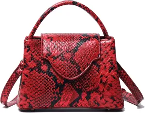 Women's Animal Print Top Handle Satchel Bag PU Leather Retro Crossbody Fashion Shoulder Bag Flap Handbag and Pursebag2205OWOISS