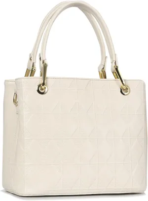 Women's Checkered Top Handle Satchel Bag PU Leather Stylish Crossbody Shoulder Bag Work Tote Elegant Handbag and Pursebag420OWOISS