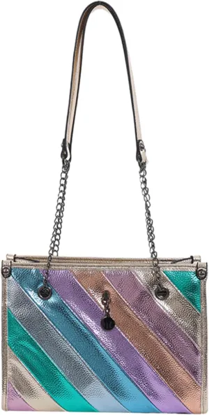 Women's Color-Block Shoulder Bag PU Leather Fashion Satchel Contrast Color Stitching Tote Outdoor Work Handbag Pursebag730OWOISS