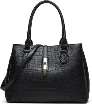 Women's Crocodile Pattern Handbag and Purse PU Leather Large Top Handle Satchel Bag Daily Use Crossbody Shoulder Bagbag346OWOISS