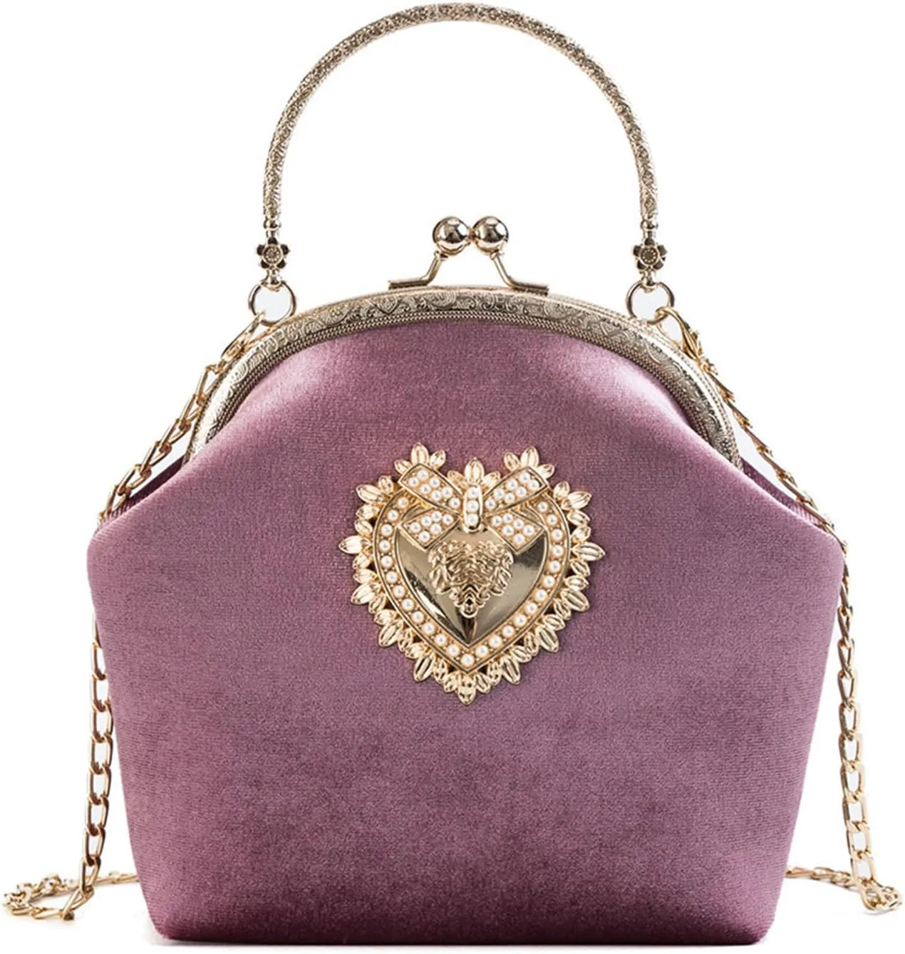 Women's Elegant Evening Clutch Handbag Velvet Purse Crossbody Vintage Satchel Shoulder Bag for Prom Party Weddingbag1618OWOISS