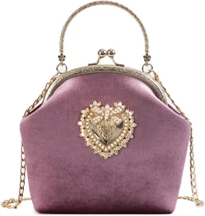 Women's Elegant Evening Clutch Handbag Velvet Purse Crossbody Vintage Satchel Shoulder Bag for Prom Party Weddingbag1618OWOISS