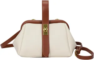 Women's Fashion Crossbody PU Leather Elegant Top Handle Purse Handbag Commuter Satchel Shoulder Bag Retro Shell Bagbag1585OWOISS