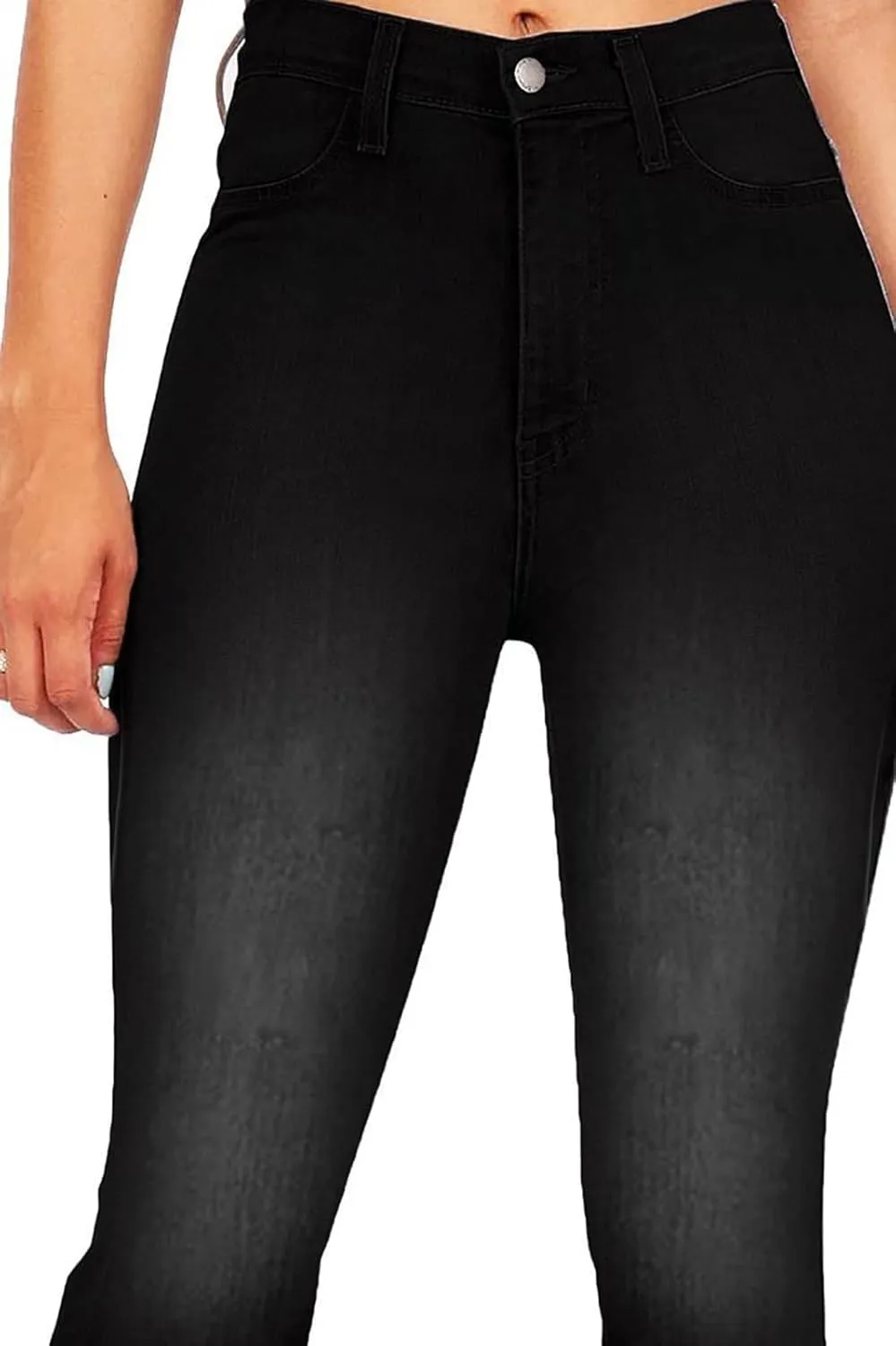 Women's Fashion High Waisted Wide Leg Bootcut Slim Denim Flare Bellbottom Jeans