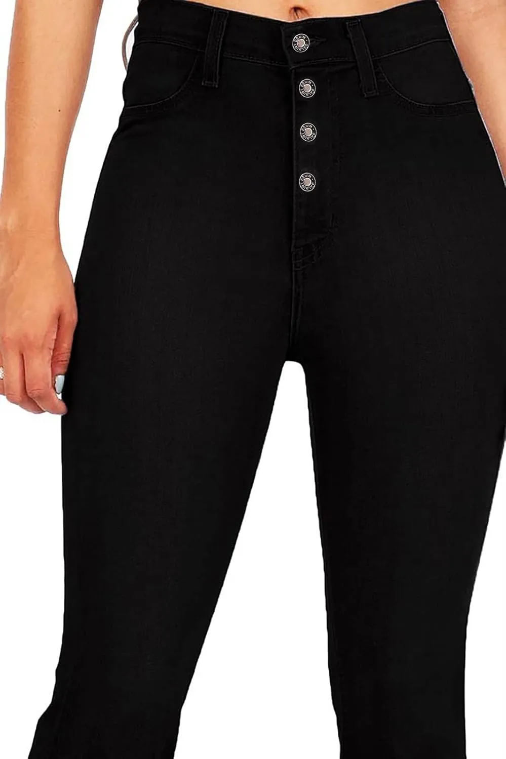 Women's Fashion High Waisted Wide Leg Bootcut Slim Denim Flare Bellbottom Jeans