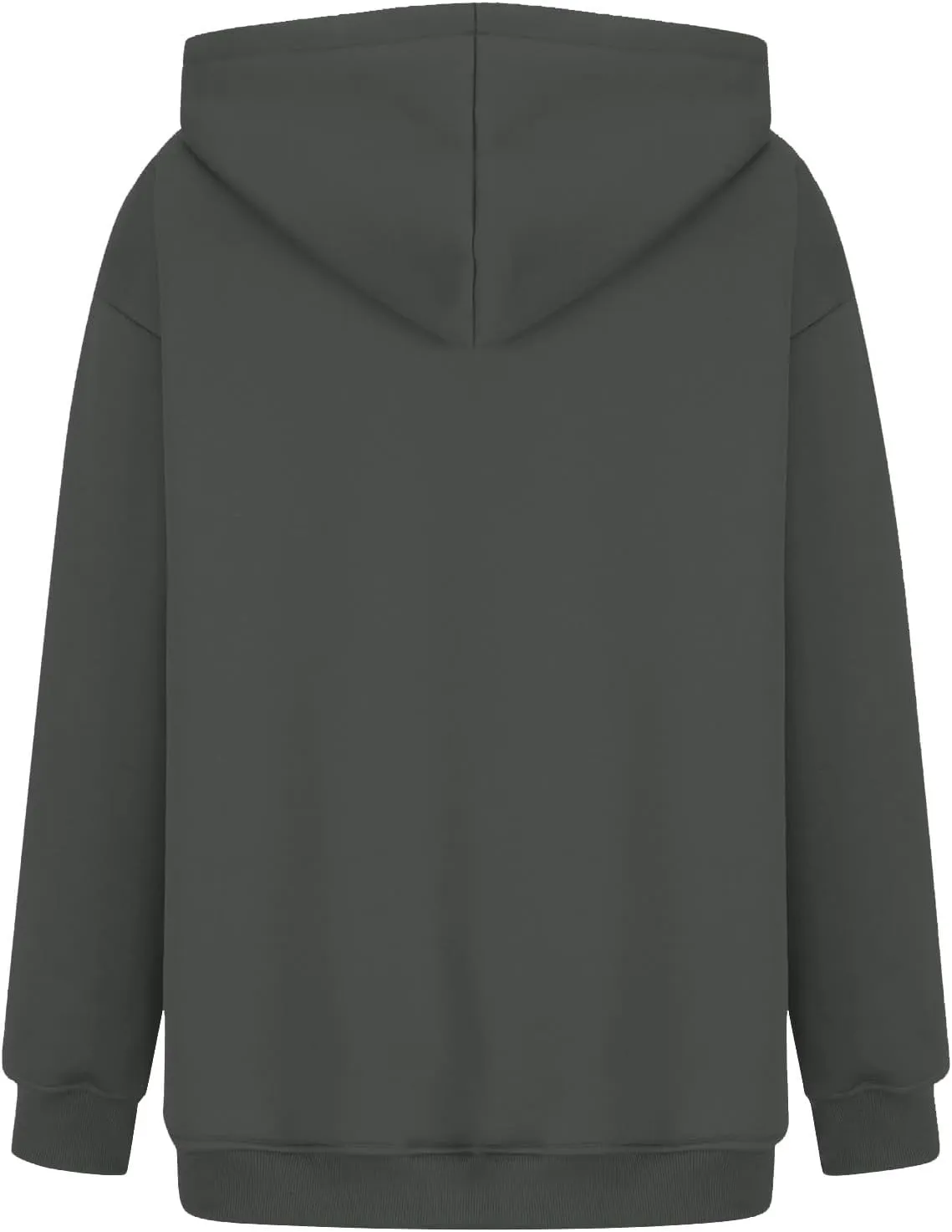 Women's Fashion Loose Fall Hooded Sweatshirt Solid Color Casual Daily Long Sleeve Fleece Sweaters Pullover with Pocket