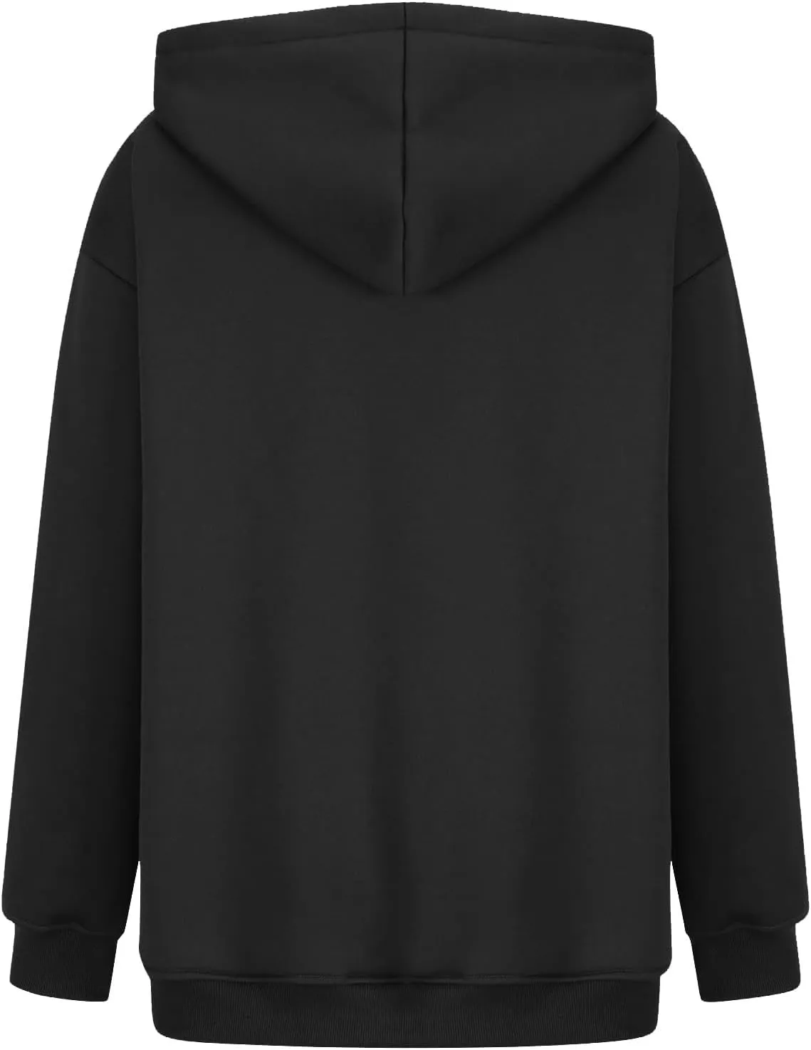 Women's Fashion Loose Fall Hooded Sweatshirt Solid Color Casual Daily Long Sleeve Fleece Sweaters Pullover with Pocket