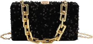 Women's Glitter Sequin Satchel Retro Evening Shoulder Bag Party Clutch Wedding Purse Fashion Crossbody Prom Handbagbag1869OWOISS