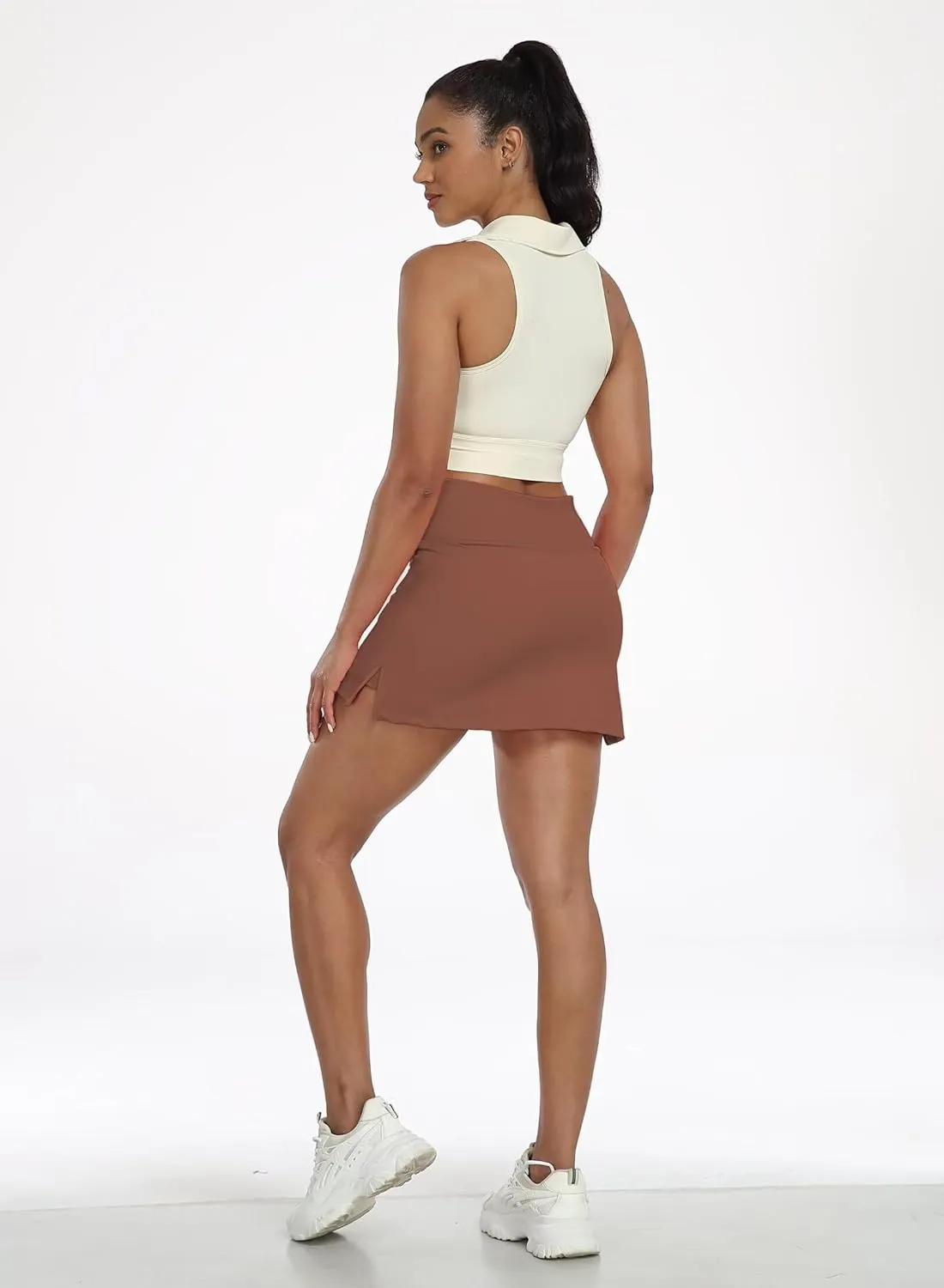 Women's High Waisted A-Line Skirt Mini Athletic Skater Skorts for Women Uniform Skorts with Shorts Pockets