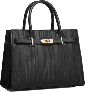 Women's Large Handbag and Purse PU Leather Vertical Stripe Shoulder Bag Designer Satchel Tote Bag Fashion Crossbodybag1661OWOISS