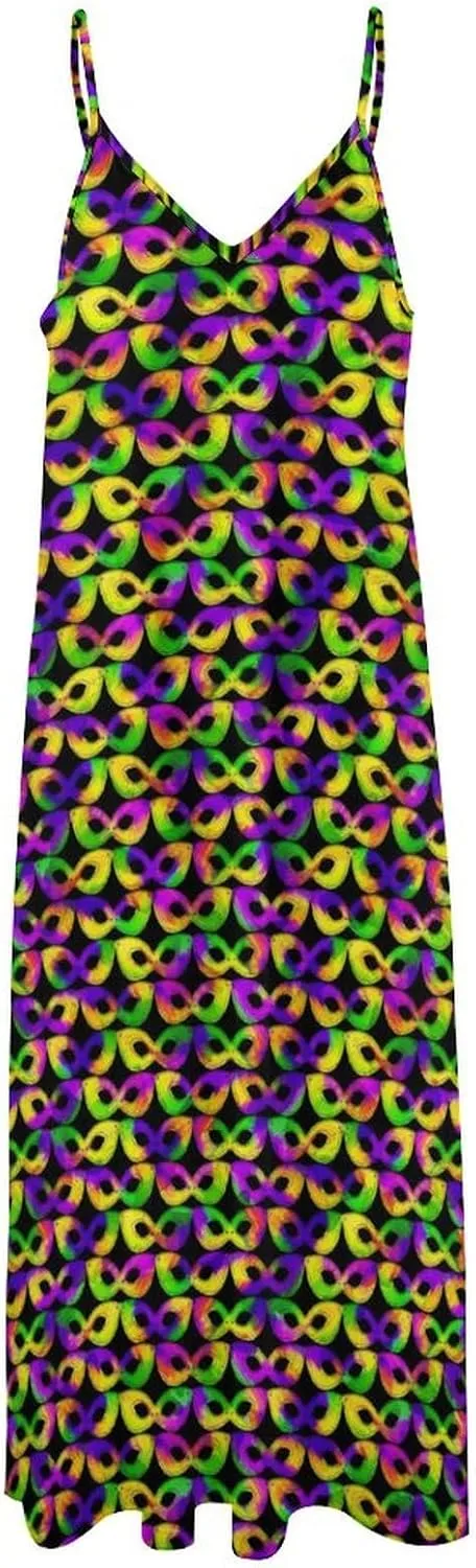 Women's Maxi Dress Duck Summer Sun Dresses Casual Loose Long Dress V Neck Sleeveless Beach Dresses