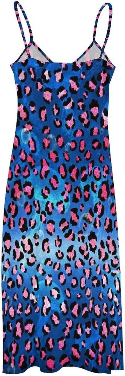 Women's Maxi Dress Tie Dye Seashell Summer Sun Dresses Casual Loose Long Dress V Neck Sleeveless Beach Dresses