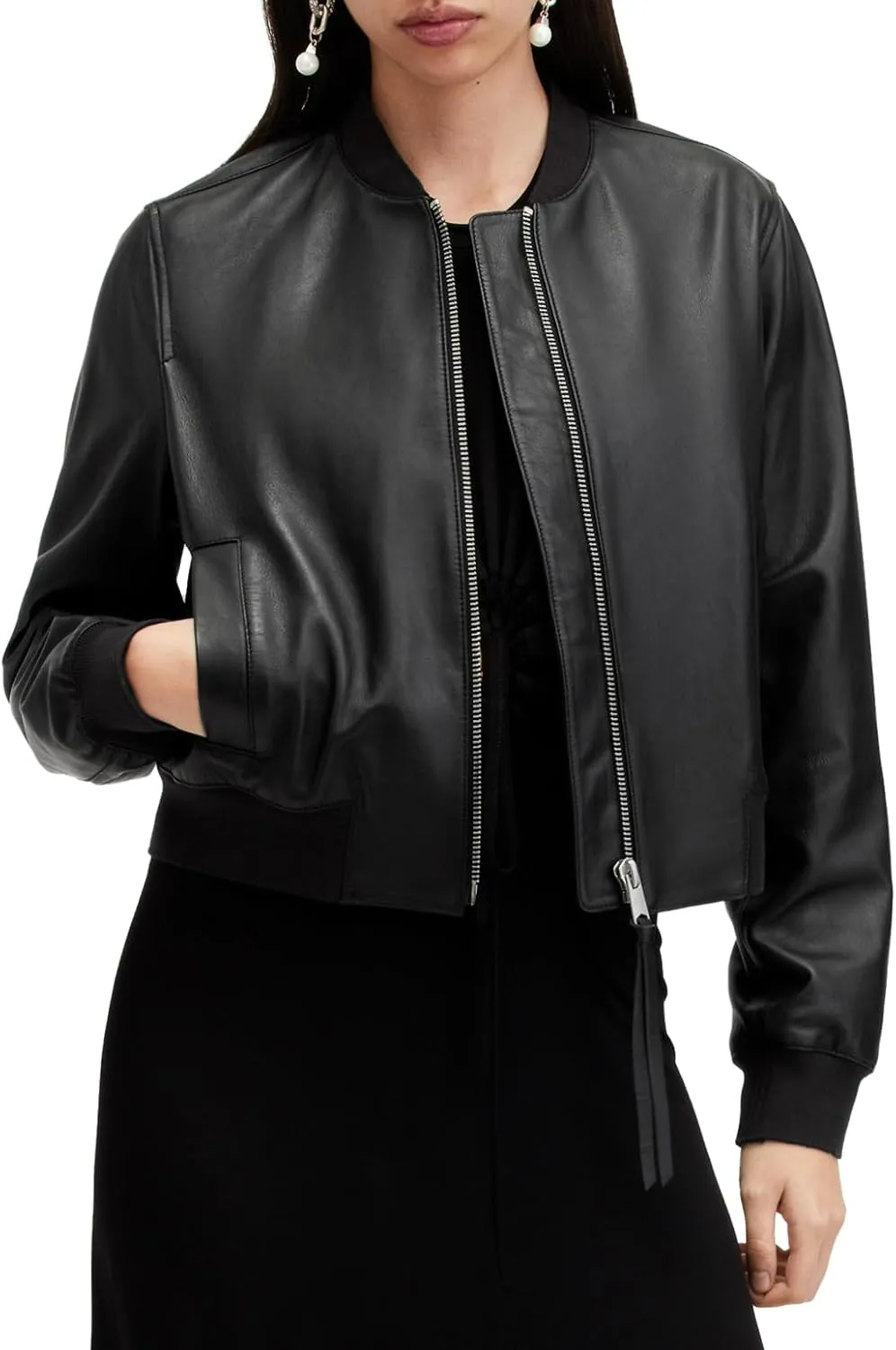 Women's Orten Leather Bomber Jacket