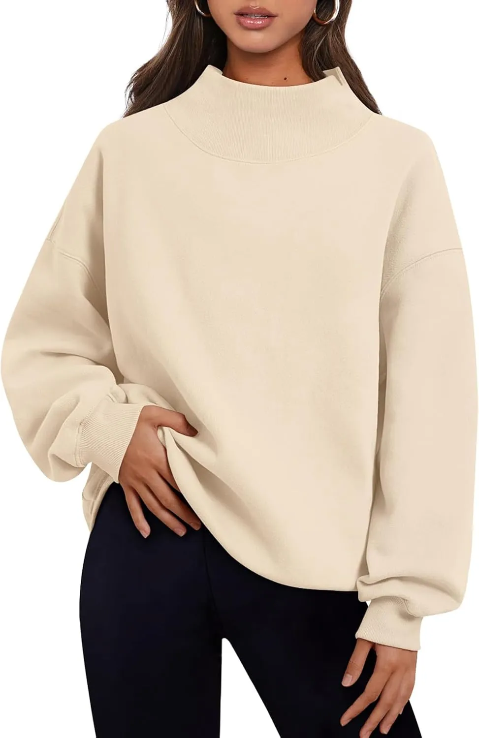 Womens Oversized Sweatshirts Turtleneck Pullover Long Sleeve Hoodies Tops - Fall Outfits 2024 Clothes