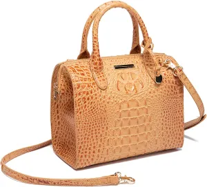 Women's PU Leather Top Handle Tote Bag Fashion Crocodile Print Handbag Satchel Ladies Retro Work Travel Crossbody Bagsbag1279OWOISS