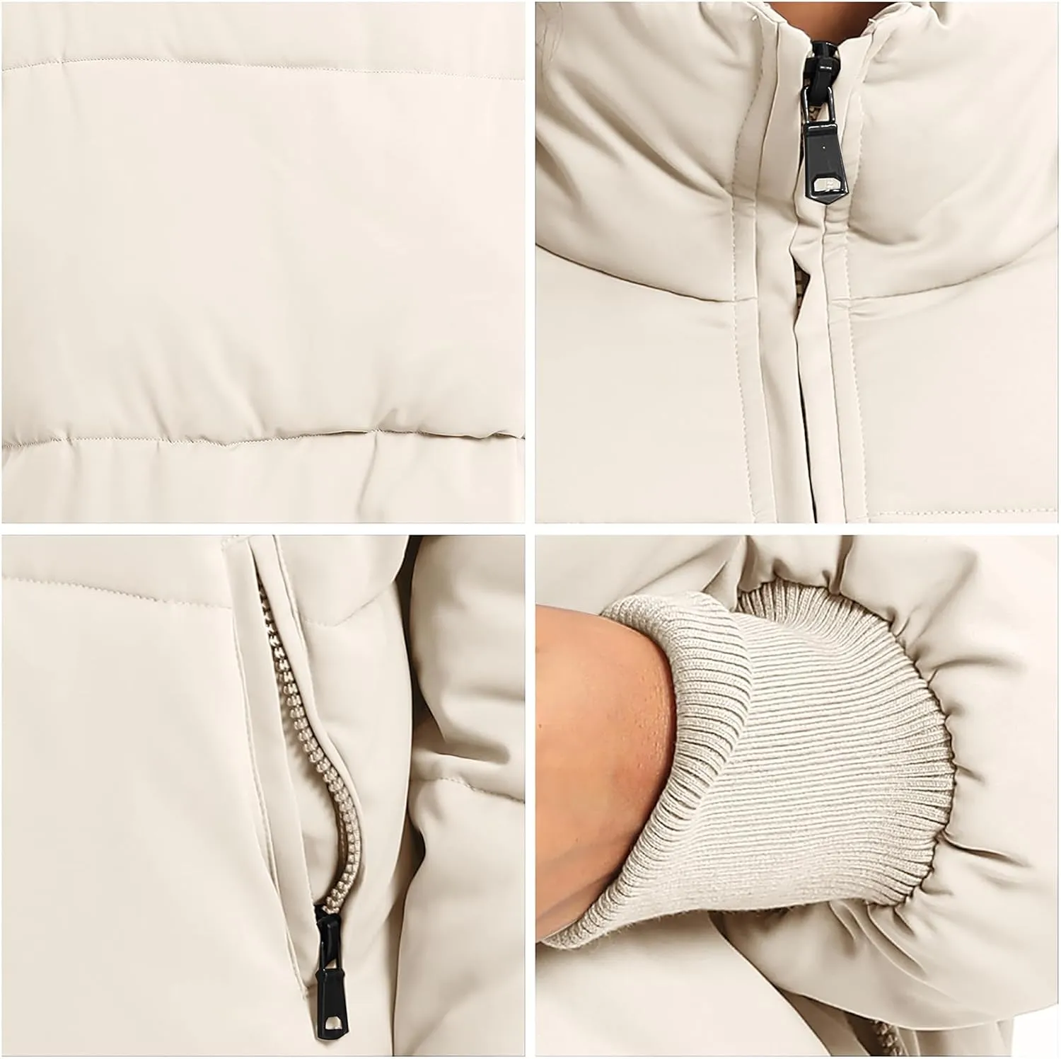 Women's Puffer Jacket Long Sleeve Zip Up Warm Baggy Winter Jackets for Women