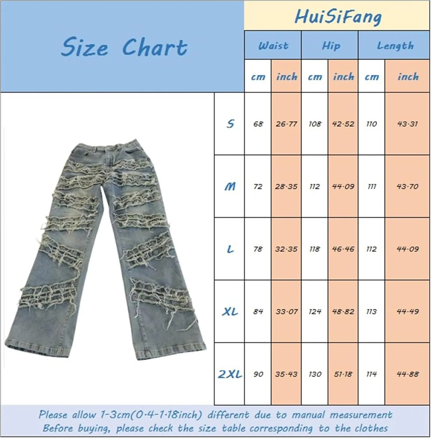 Women's Y2K Fashion Jeans Distressed Frayed Belt Trim Novelty Denim Pants