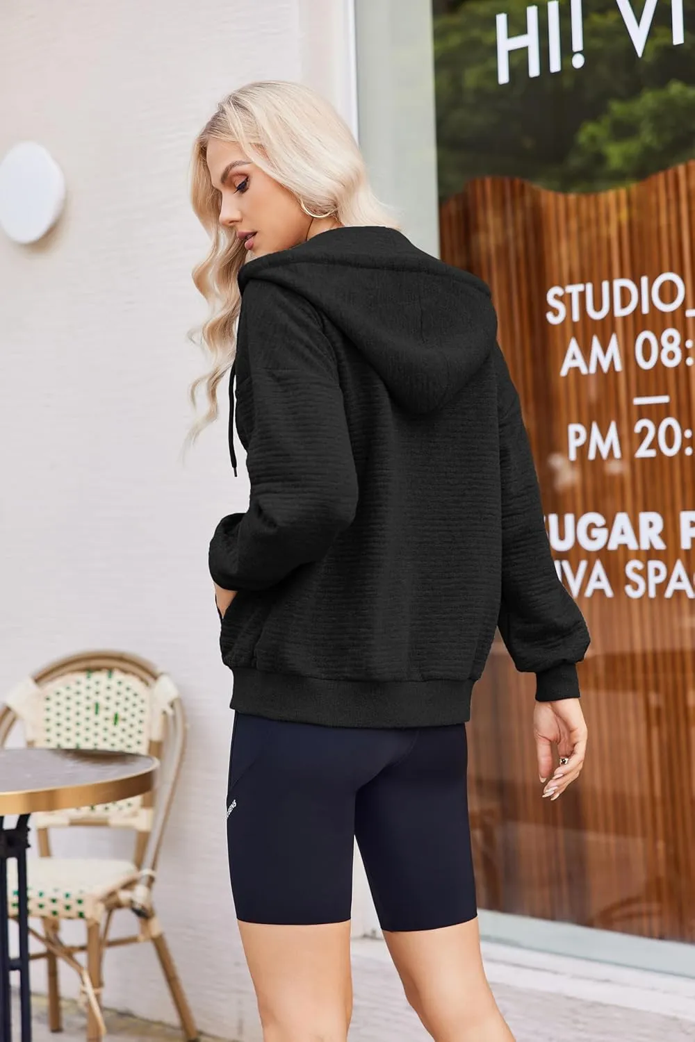 Womens Zip Up Hoodies Long Sleeve Sweatshirts Jackets Fall Winter Outfits 2025 Oversized Sweaters Casual Fashion
