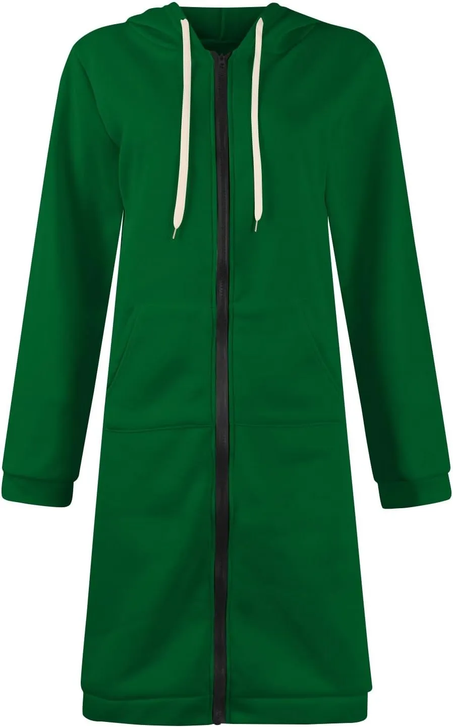 Women's Zip Up Long Hoodies Jacket Long Sleeve Drawstring Hooded Sweatshirt Coat 2024 Fall Winter Pocket Outerwear