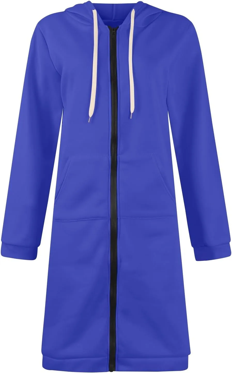 Women's Zip Up Long Hoodies Jacket Long Sleeve Drawstring Hooded Sweatshirt Coat 2024 Fall Winter Pocket Outerwear