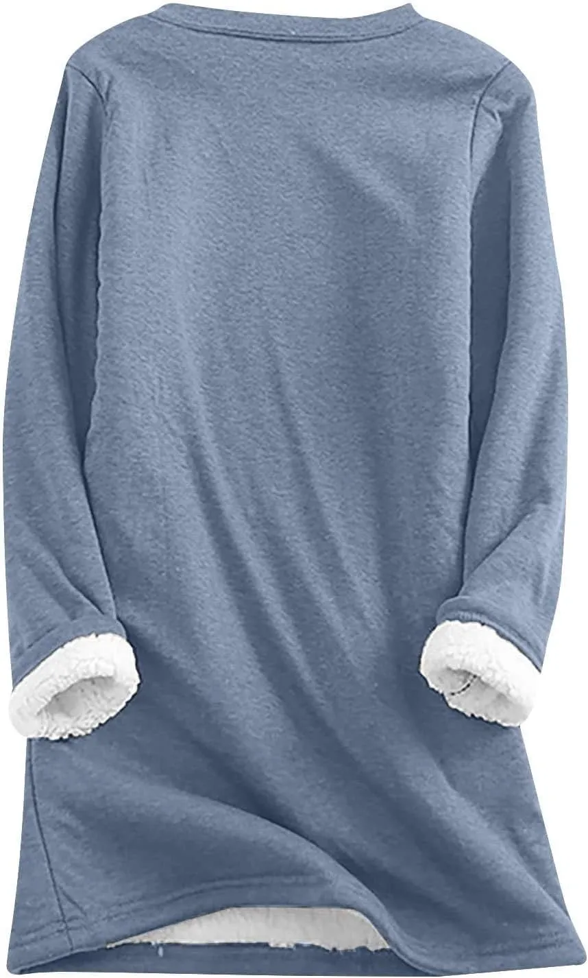 Yes,I'm Still -Me 24:7 Sherpa Lined Sweatshirt Women Fuzzy Fleece Thermal Outerwear Letter Print Pullover