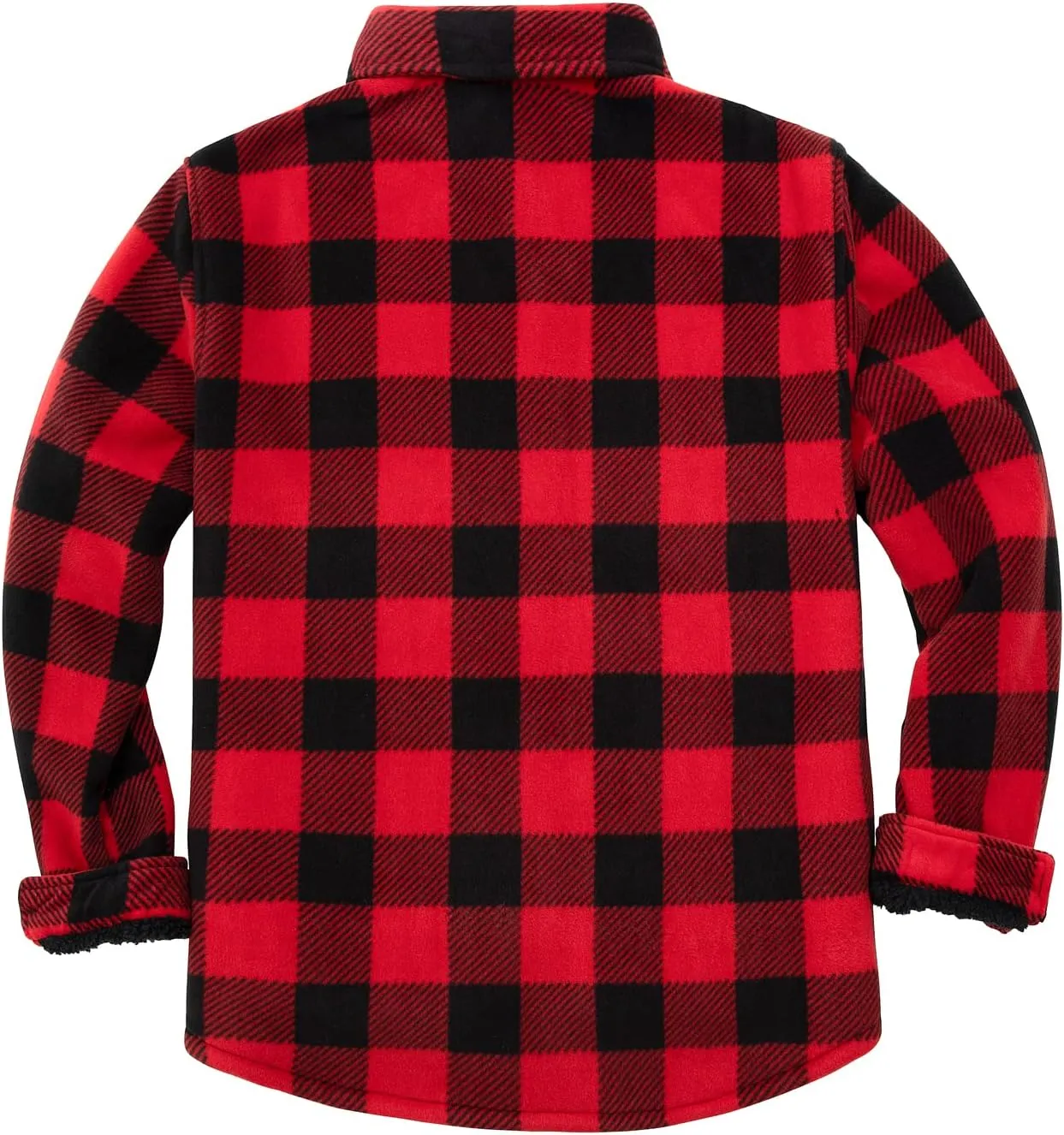 ZENTHACE Men's Warm Sherpa Lined Fleece Plaid Flannel Shirt Jacket(All Sherpa Fleece Lined)