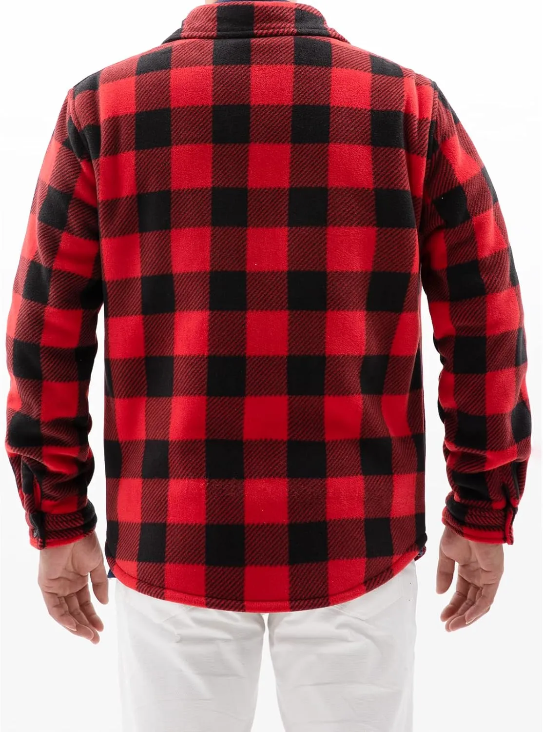 ZENTHACE Men's Warm Sherpa Lined Fleece Plaid Flannel Shirt Jacket(All Sherpa Fleece Lined)