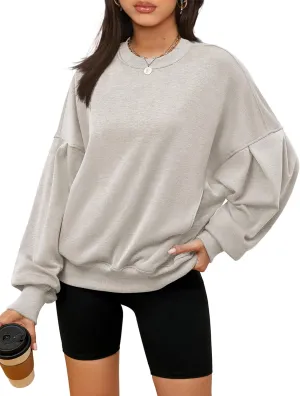 ZHENWEI Womens Fall Oversized Sweatshirts Crewneck Fleece Hoodie Casual Fashion Pullover Sweaters Outfits with Pockets
