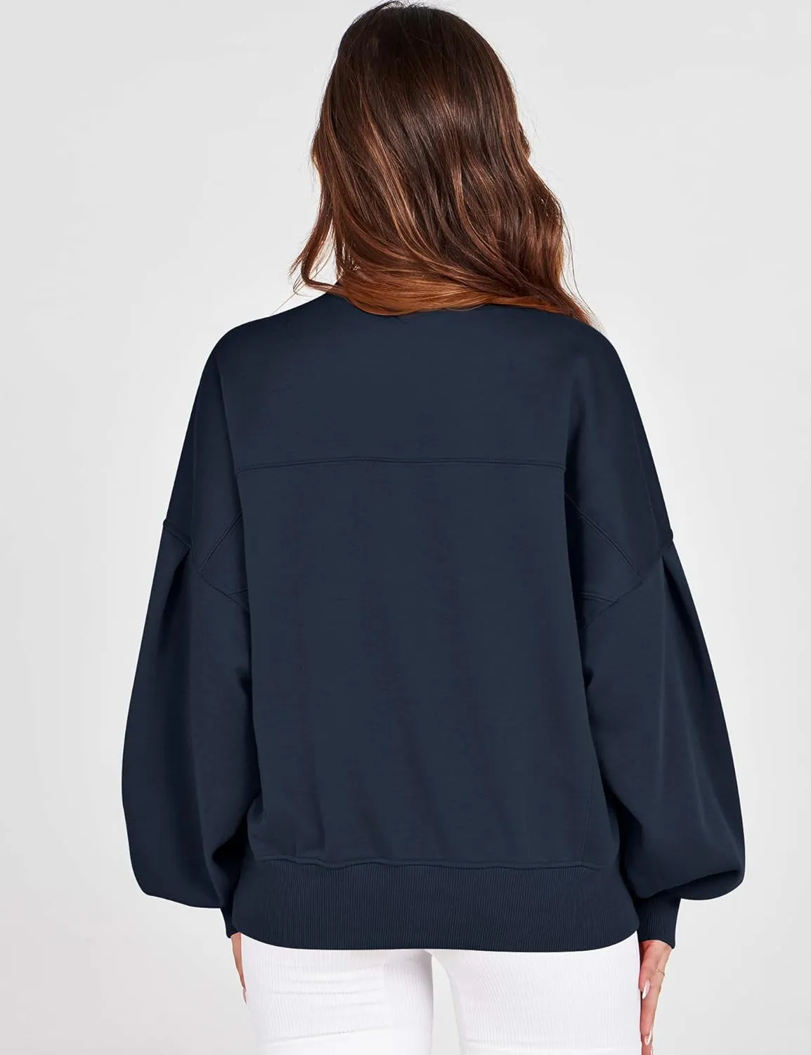 ZHENWEI Womens Fall Oversized Sweatshirts Crewneck Fleece Hoodie Casual Fashion Pullover Sweaters Outfits with Pockets
