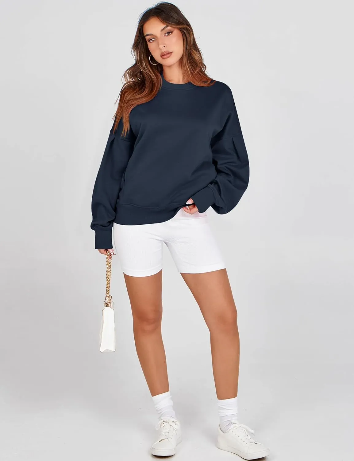 ZHENWEI Womens Fall Oversized Sweatshirts Crewneck Fleece Hoodie Casual Fashion Pullover Sweaters Outfits with Pockets