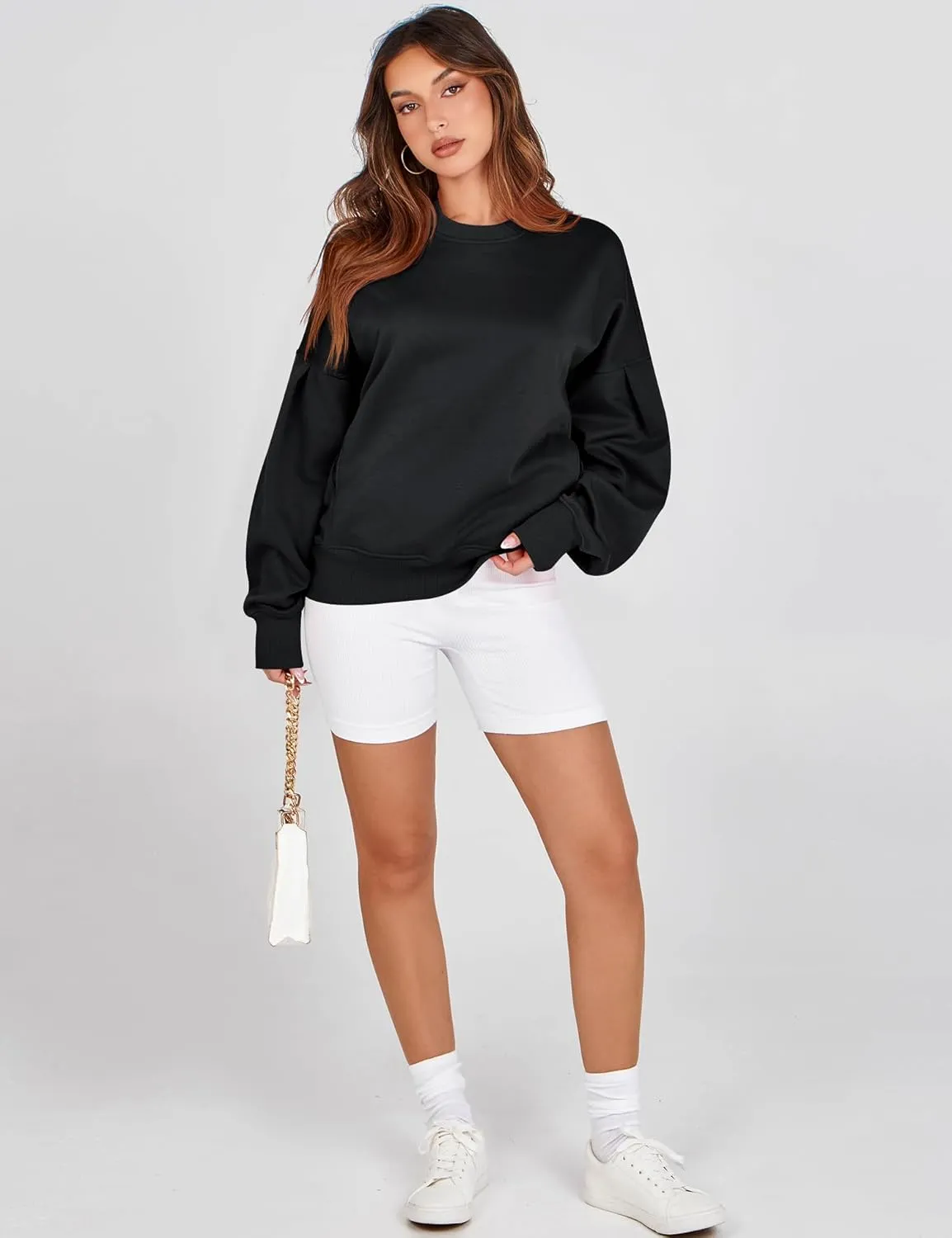 ZHENWEI Womens Fall Oversized Sweatshirts Crewneck Fleece Hoodie Casual Fashion Pullover Sweaters Outfits with Pockets
